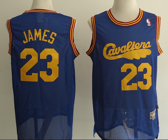 NBA Cleveland Cavaliers 23 Lebron James Blue Throwback Authentic Jersey